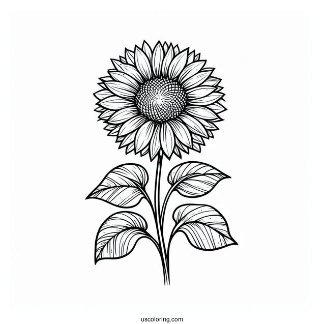 Small Outline Of A Sunflower