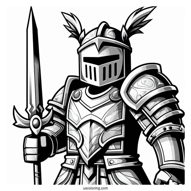 Roblox Knight Skin Coloring Page