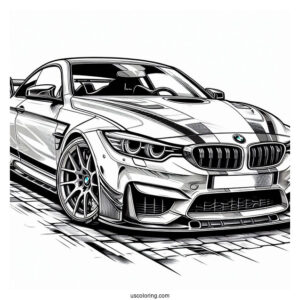 BMW Coloring Page M4 Race Car