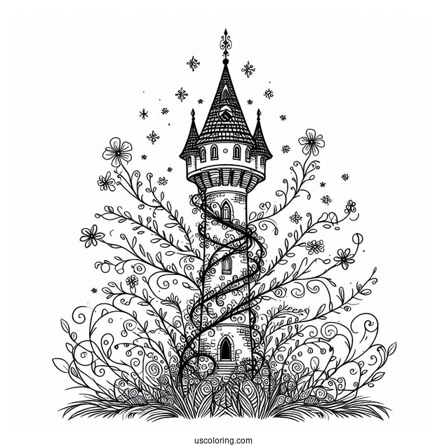 Tower From Tangled Coloring Page