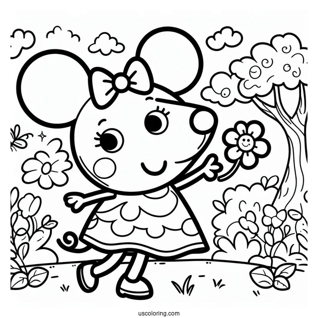 Mandy The Mouse Coloring Page