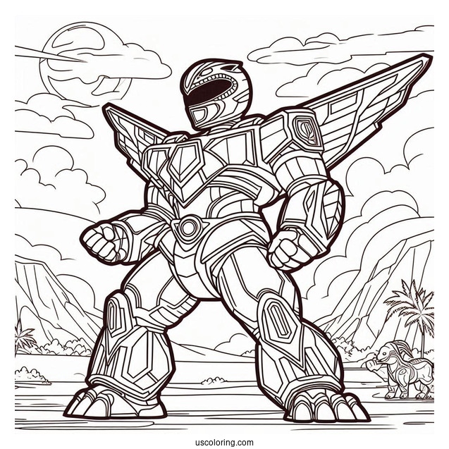 Tricerazord Coloring In For Kids