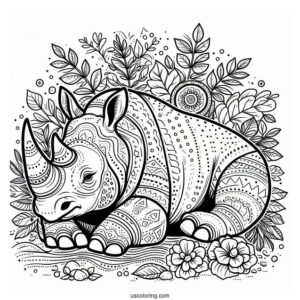 Indian Rhino Coloring Page