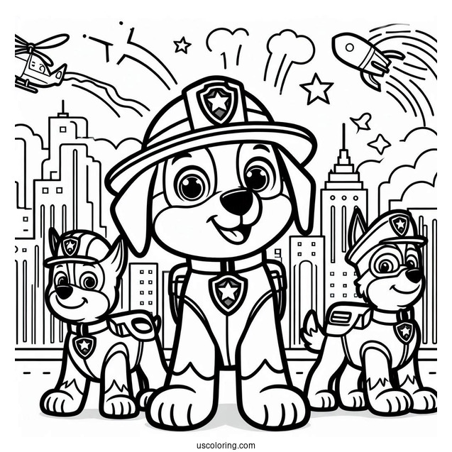 Mighty Pups Super Paws Coloring Sheet