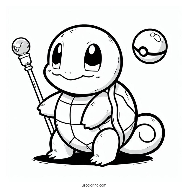 Easy Squirtle Coloring Page For Kids