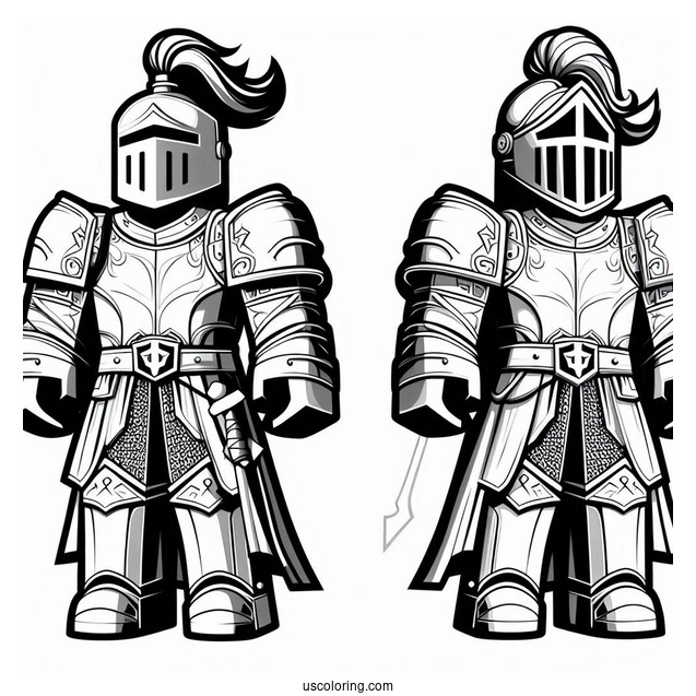 Roblox Knight Skin Coloring Page