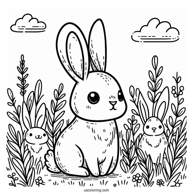 Cute Rabbits Nose Standing In Field