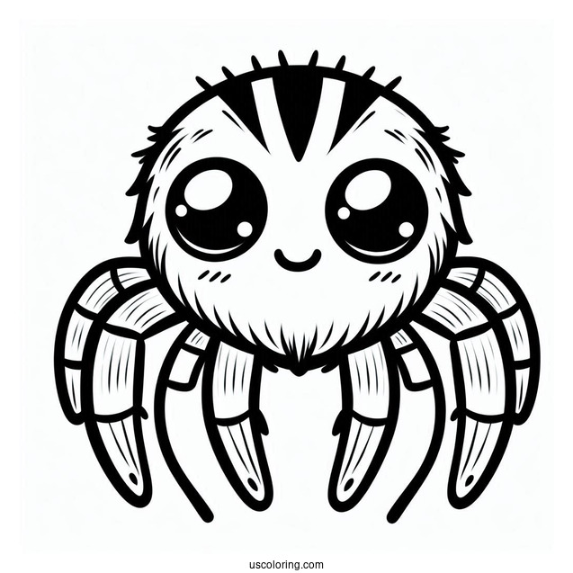 Cute Jumping Spider Coloring Page