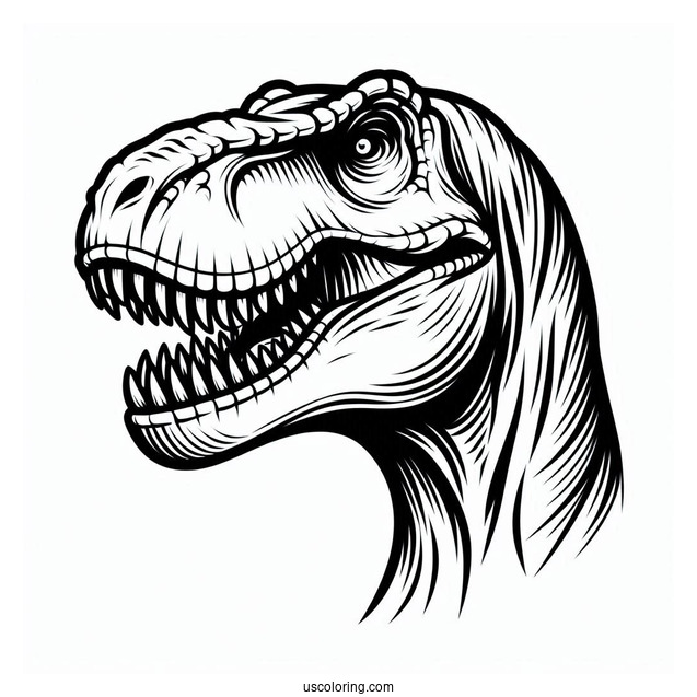 T-Rex Head With Sharp Teeth To Color