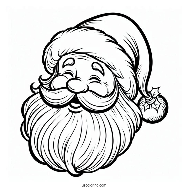 Easy Outline Of Jolly Santa To Color