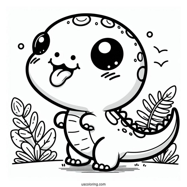 Adorable Kawaii T-Rex With Tongue Out