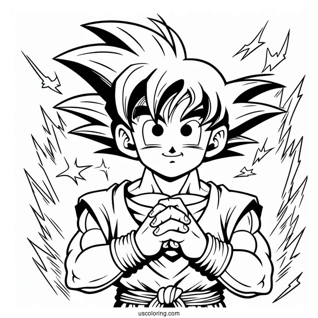 Coloring Page Of Young Goku