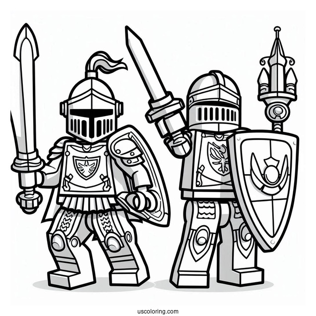Coloring Sheet Of Lego Knight For Kids