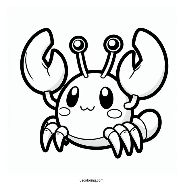 Easy Krabby Outline Coloring Page For Preschoolers