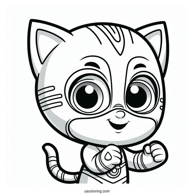 PJ Masks Coloring Page Of Catboy For Kids