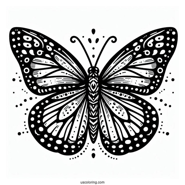 Easy Monarch Butterfly Coloring In