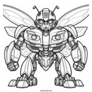 Realistic Autobot Bumblebee Coloring Page