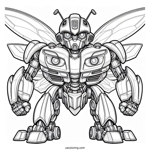 Realistic Autobot Bumblebee Coloring Page