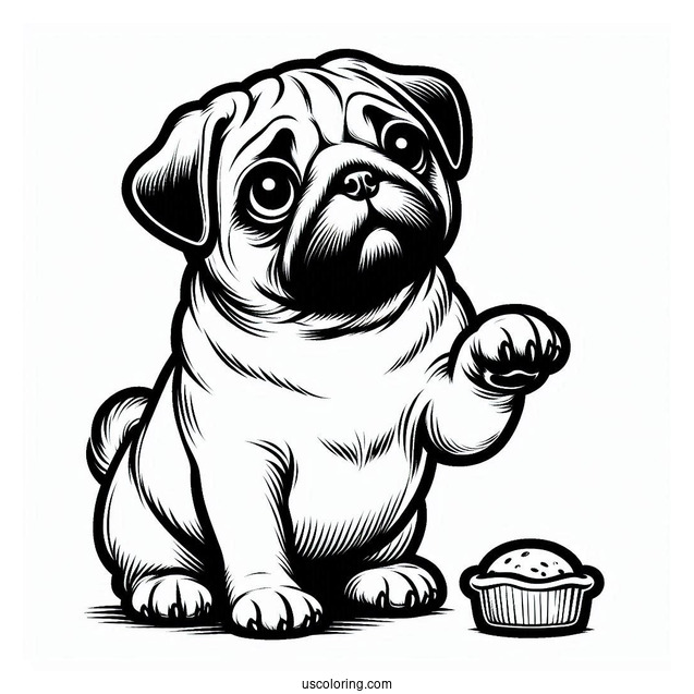 Pug Dog Begging For a Treat