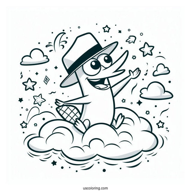 Phineas And Ferb Coloring Page Of Perry The Platypus For Preschoolers