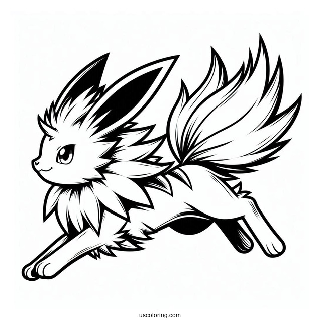 Jolteon Coloring Page Leaping
