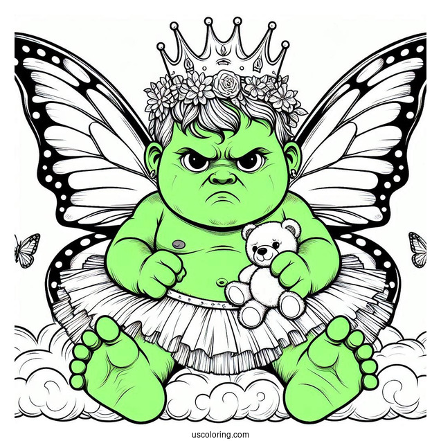 Angry Baby Hulk Coloring Sheet