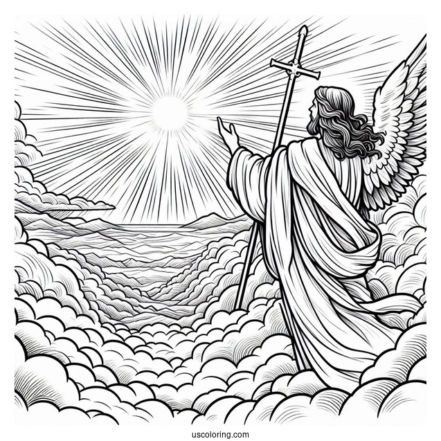 Christ In The Heavens Coloring Page