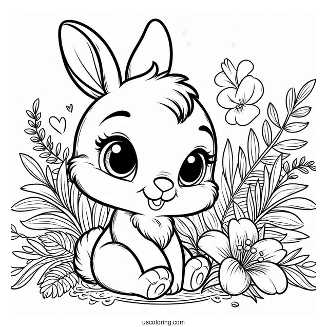 Cute Thumper Bunny Coloring Page