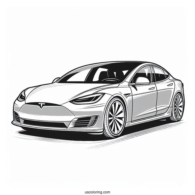 Tesla Model S Coloring Page