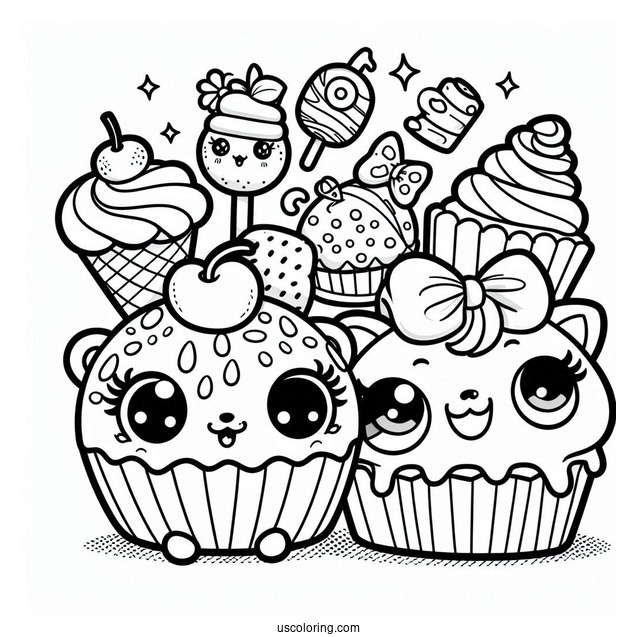 Shoppies And Shopkins Coloring Page