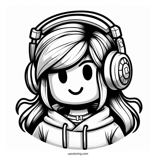 Roblox Skin Wearing Headphones Coloring