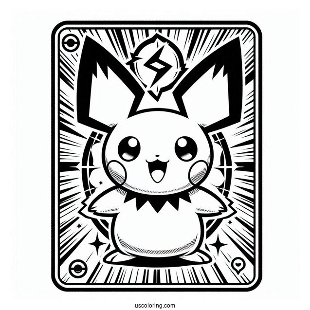 Energy Patch Pichu Coloring Page Pokemon Card
