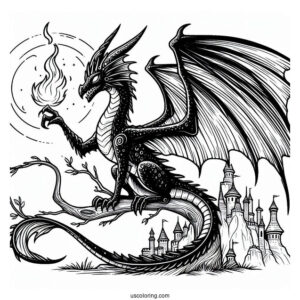 Night Fury With Long Tail And Wings Out