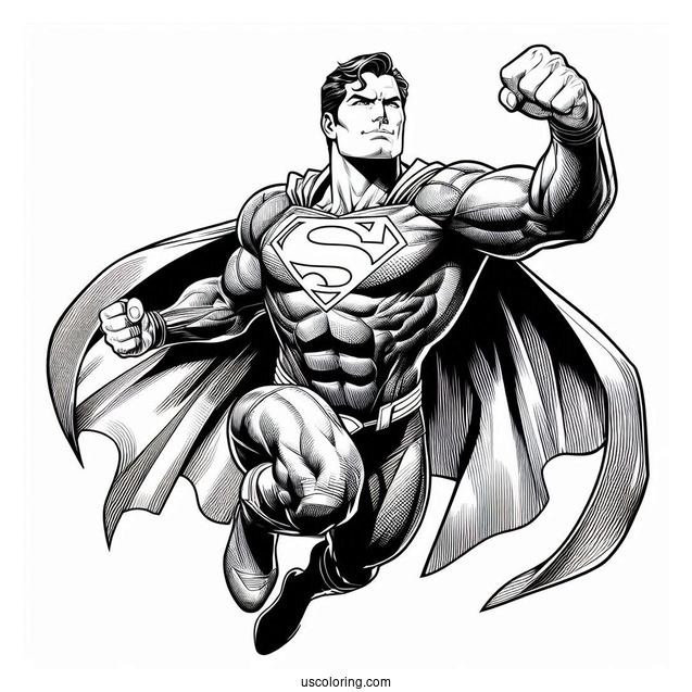 Superman With The Justice League Coloring