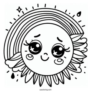 Smiling Sun With Rainbow