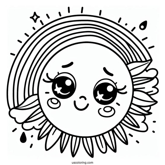 Smiling Sun With Rainbow