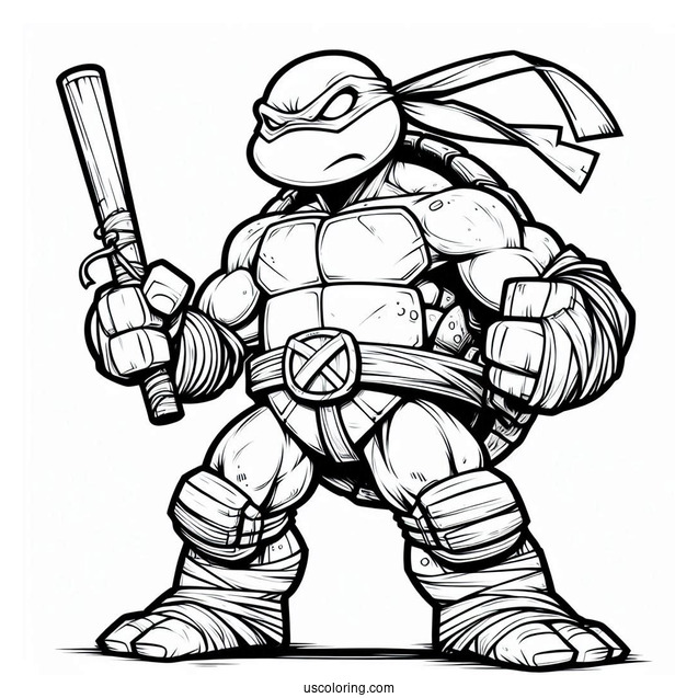 Cartoon Teenage Mutant Ninja Turtles Coloring Page