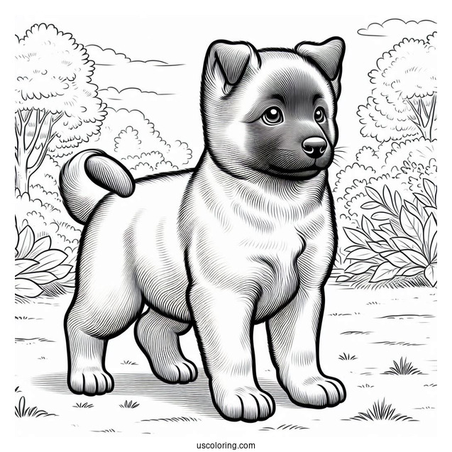 Belgian Malinois Puppy In Backyard