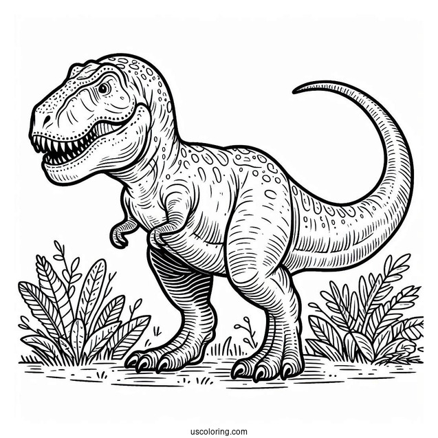 Alpha T-Rex Dinosaur Coloring Page