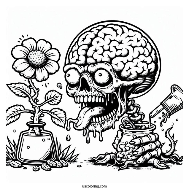Brain Eating Zombie To Color