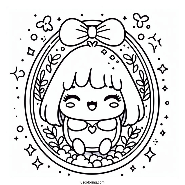 Mametchi Inside The Tamagotchi Coloring Page For Kids
