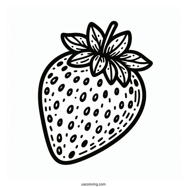 Strawberry With Seeds Coloring Page