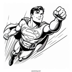 Superman Flying Coloring Page