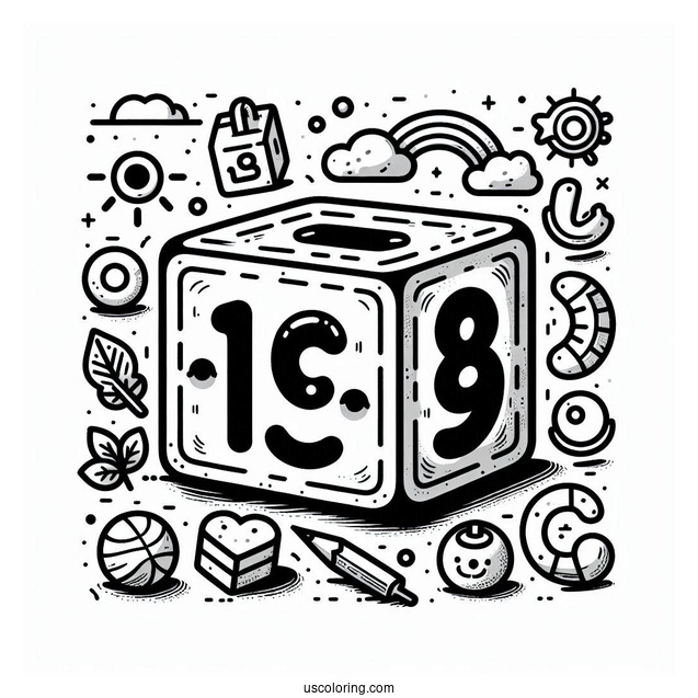 Simple 18 Numberblocks Coloring Page For Kids
