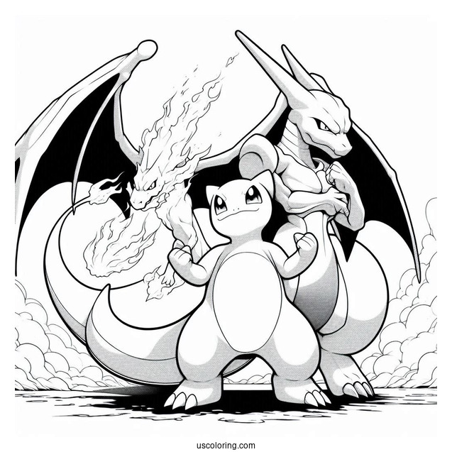 Charizard And Mewtwo Coloring Page