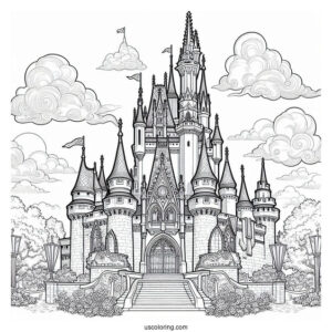 Disney Cinderella Castle Coloring Page