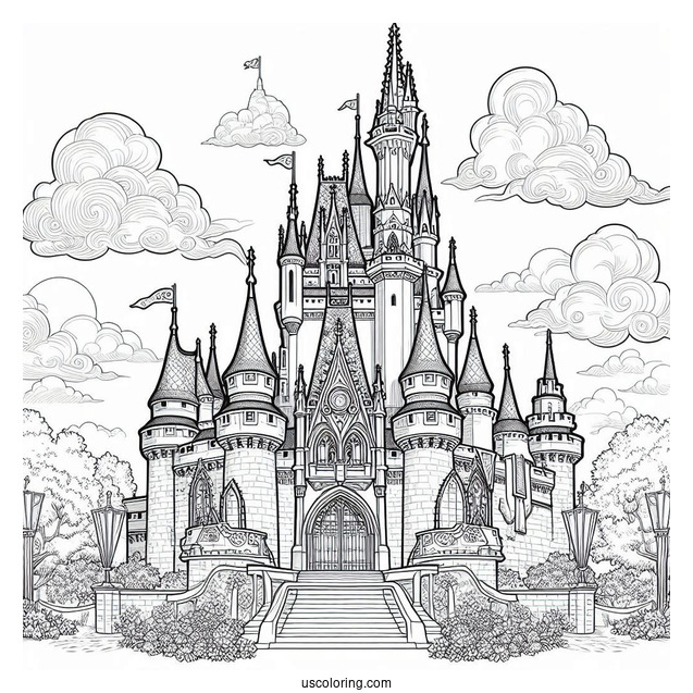 Disney Cinderella Castle Coloring Page