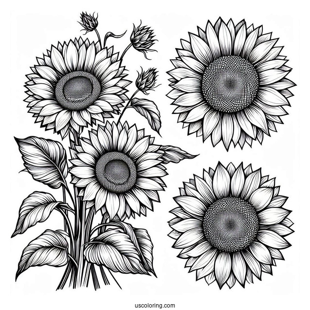 Three Big Beautiful Sunflowers