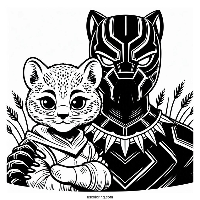 Black Panther And Shuri Coloring Page_