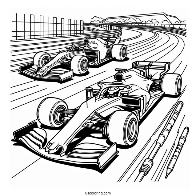 Formula 1 Race Car To Color